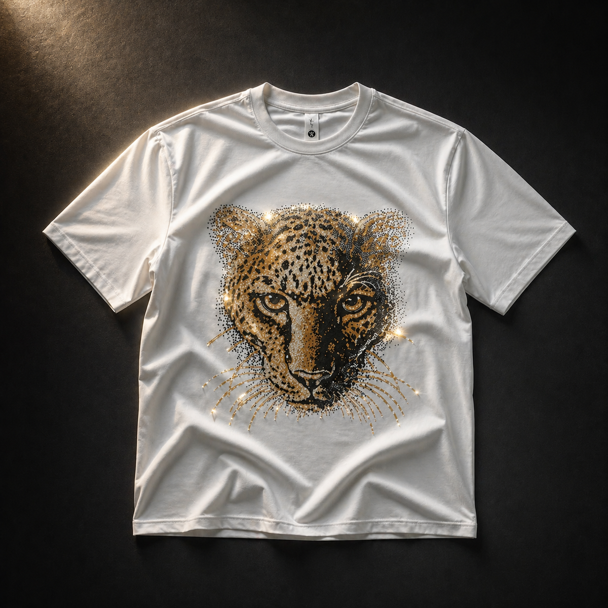 Leopard Rhinestone Limited Edition T-shirt (White)