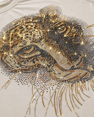 Leopard Rhinestone Limited Edition T-shirt (White)
